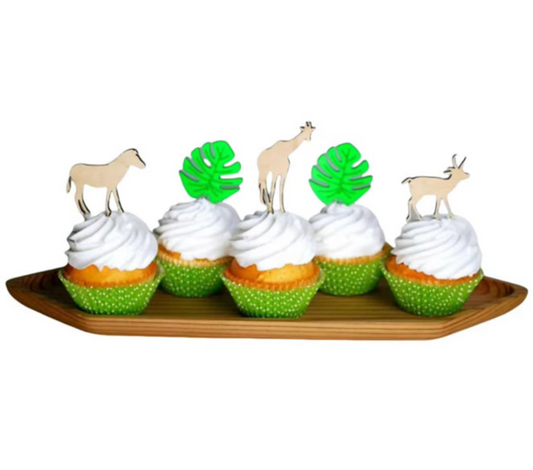 Green Leaf Cupcake Topper
