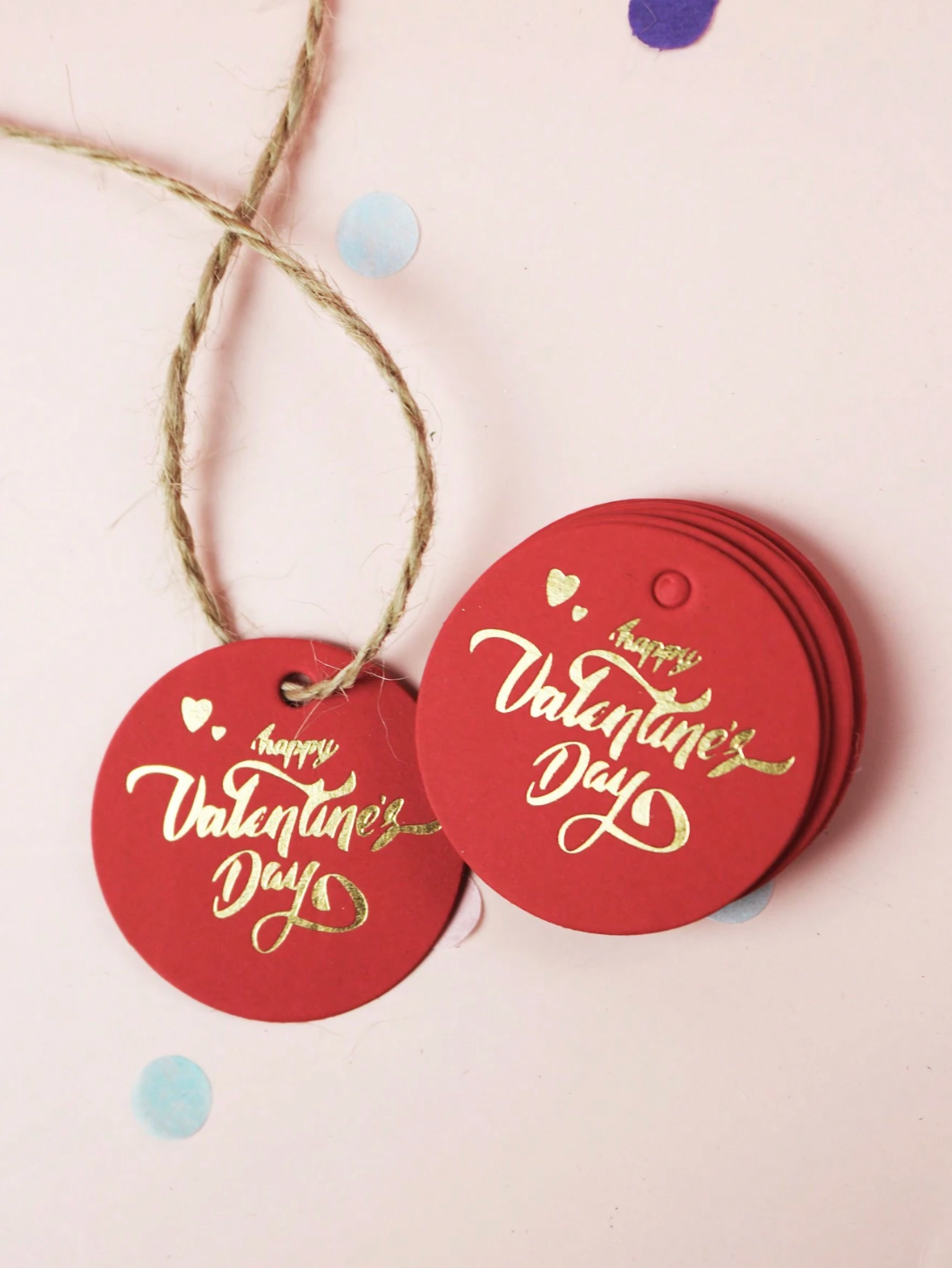 Valentines Gift Tag with String