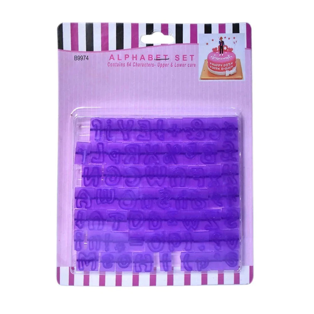 Upper and Lowercase Alphabet With Symbols Cutter  64Pcs Set Plastic