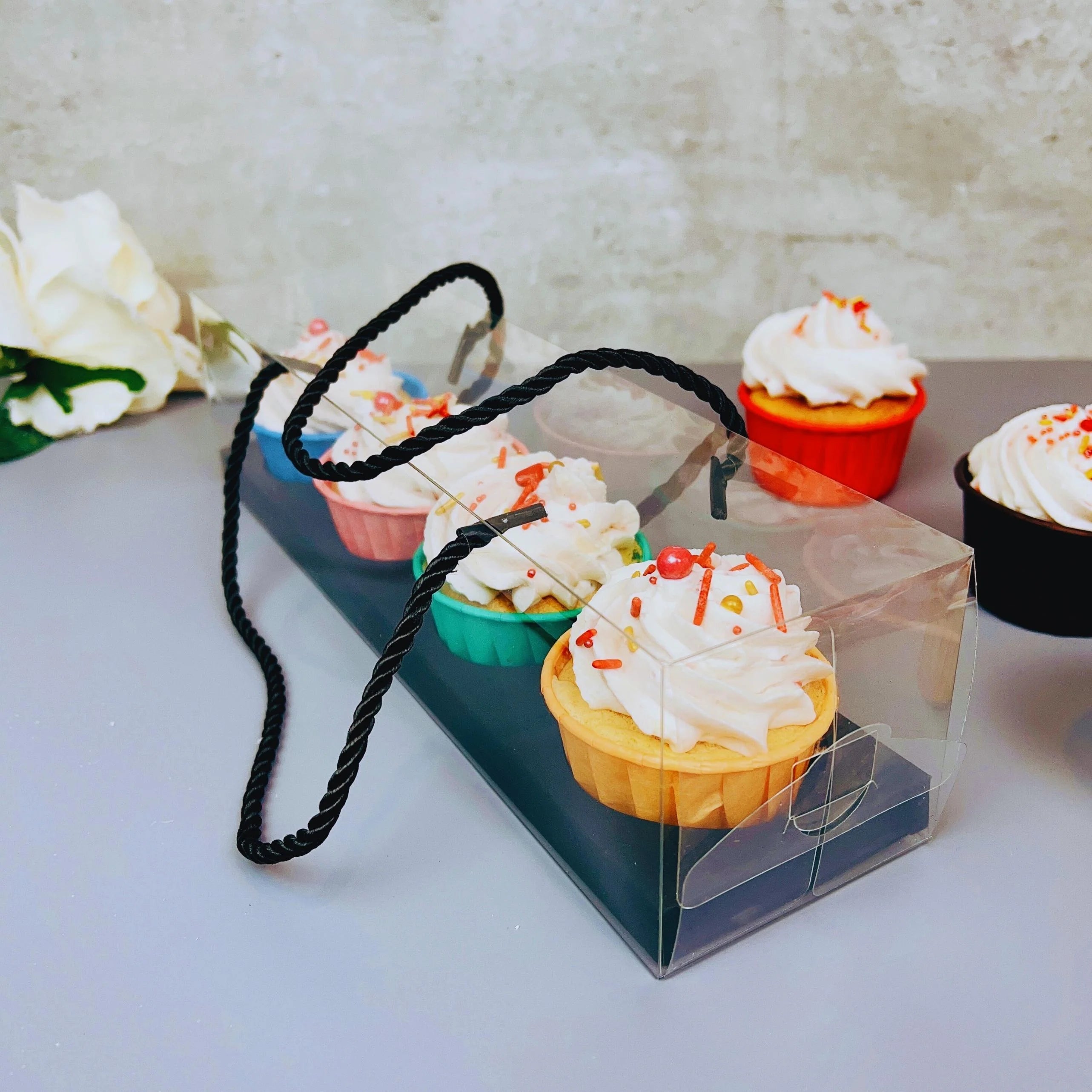 4 Clear Cavity Cupcake Box