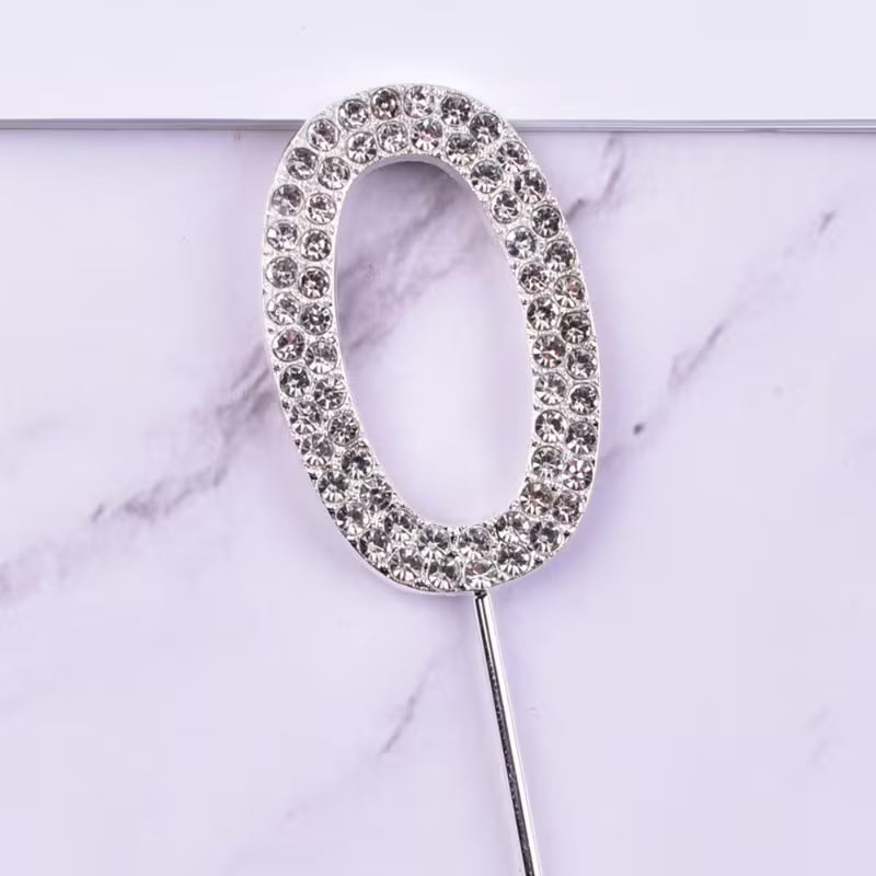Rhinestone Number Cake Topper