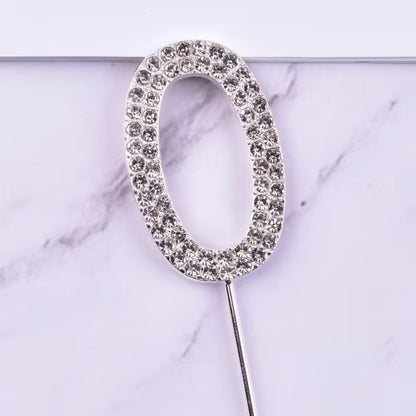 Rhinestone Number Cake Topper