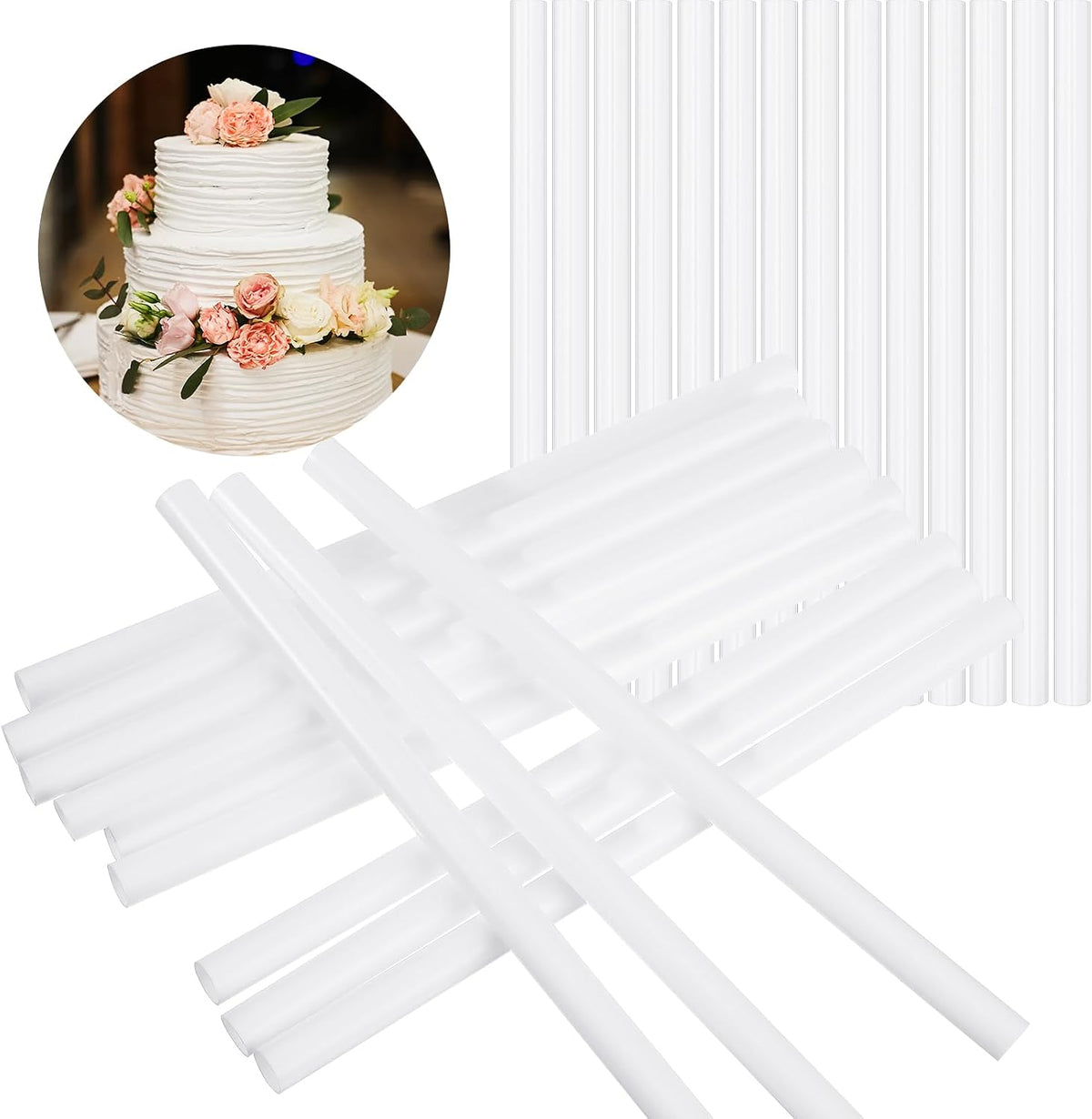 White Plastic Cake Dowel Rods