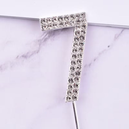 Rhinestone Number Cake Topper