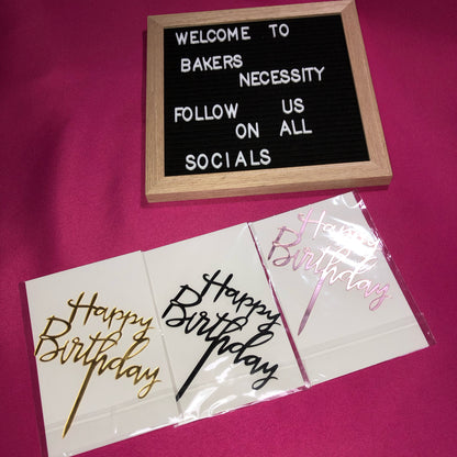 Happy Birthday Cake Topper -Style 01