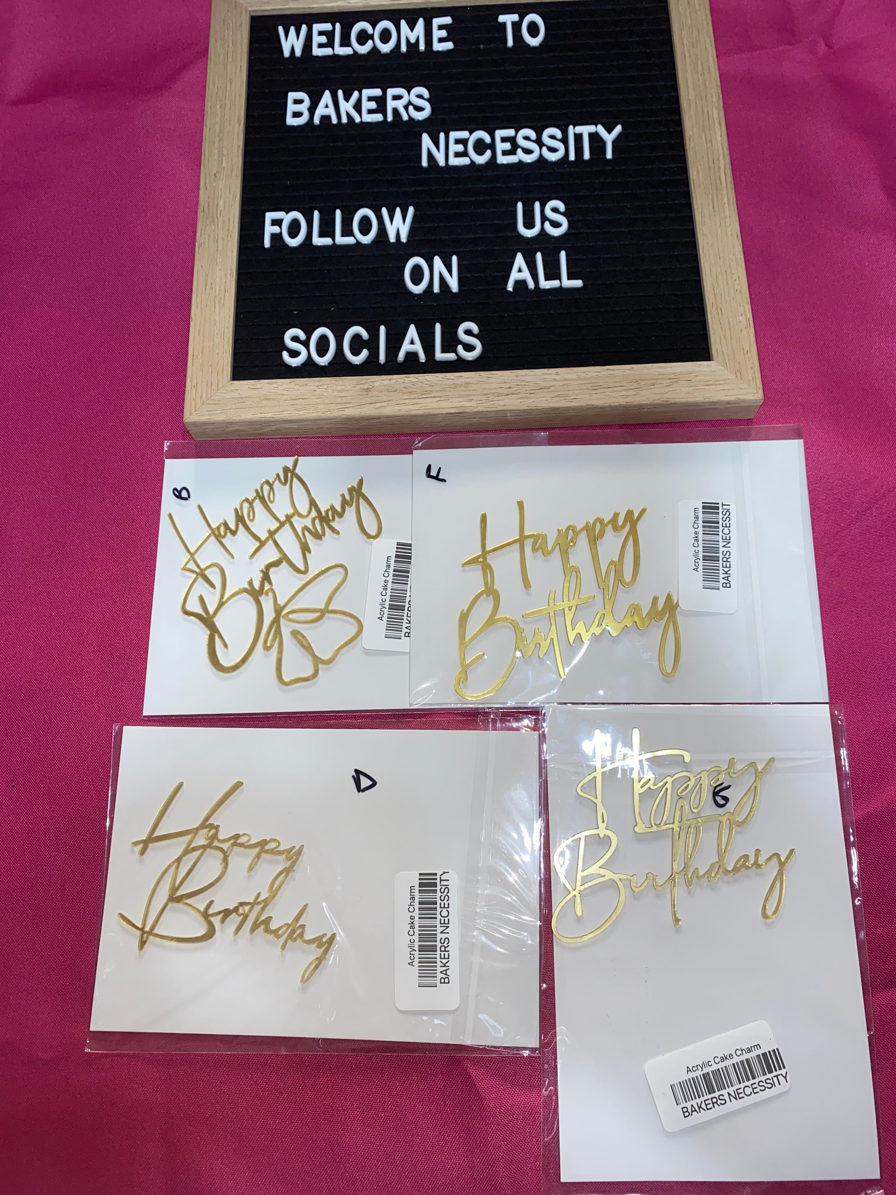 Happy Birthday Gold Cake Side Charm