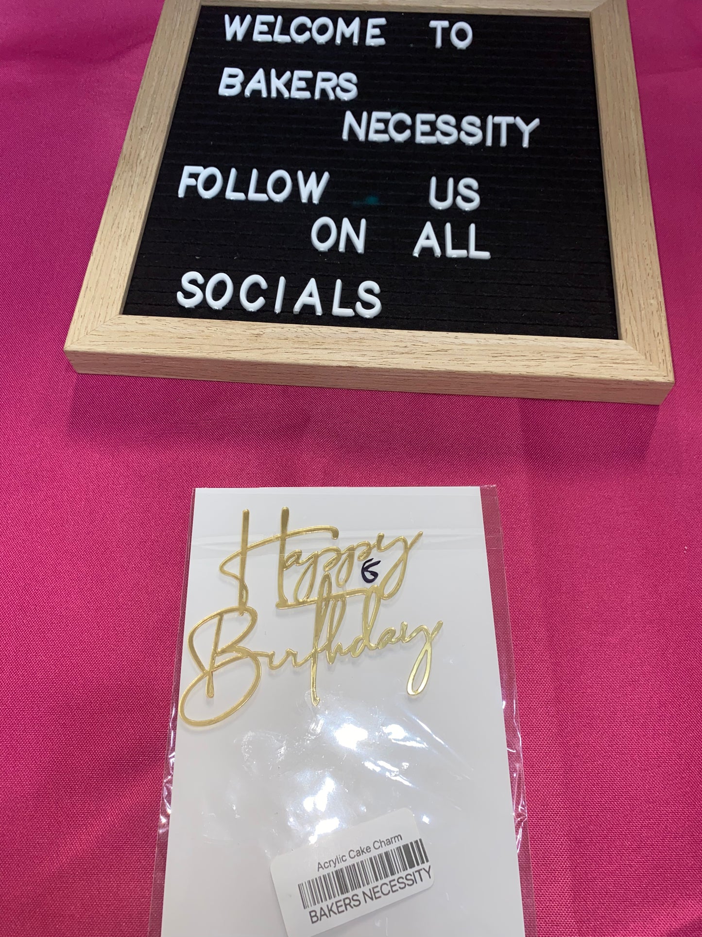 Happy Birthday Gold Cake Side Charm