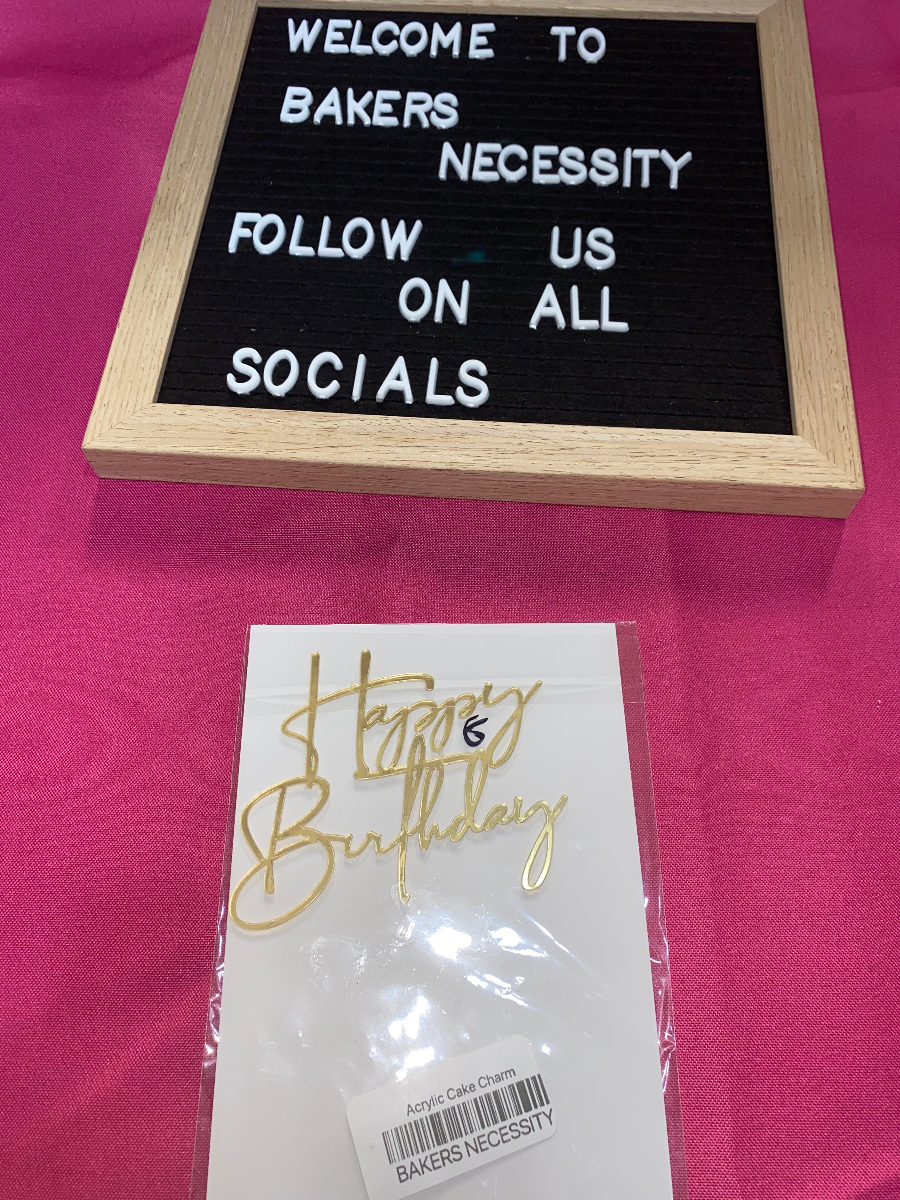 Happy Birthday Gold Cake Side Charm