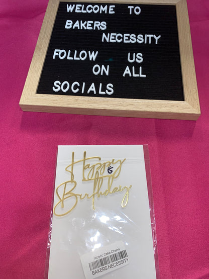 Happy Birthday Gold Cake Side Charm