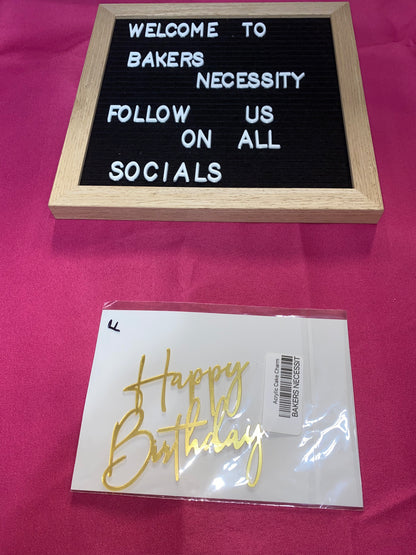 Happy Birthday Gold Cake Side Charm