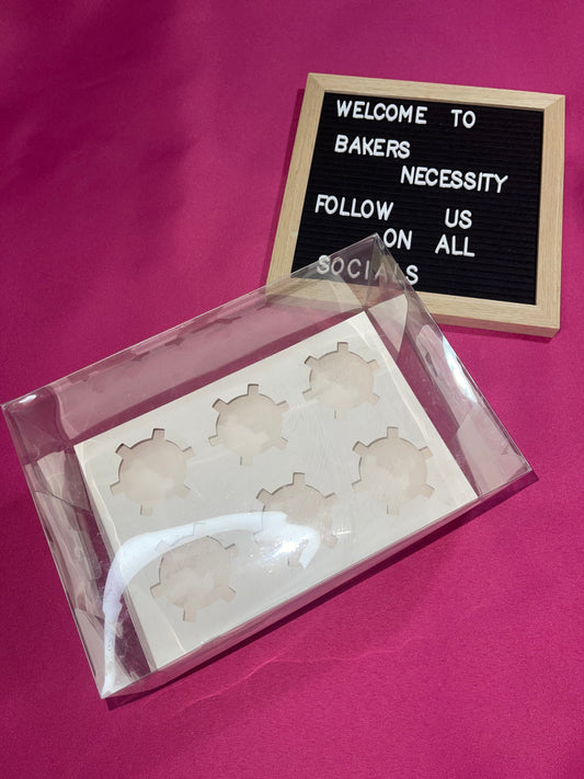 6 cavity Clear Cupcake Box