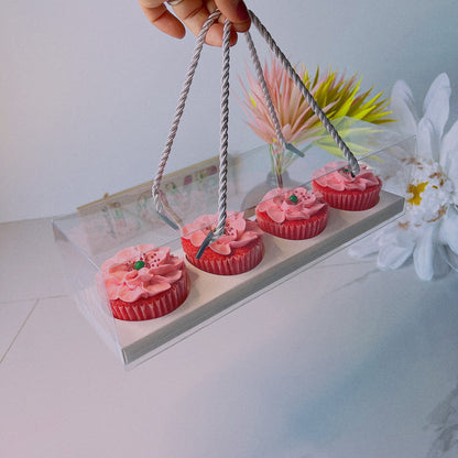 4 Clear Cavity Cupcake Box