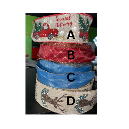 Holiday Special Delivery  Wide Wired  Christmas Ribbon
