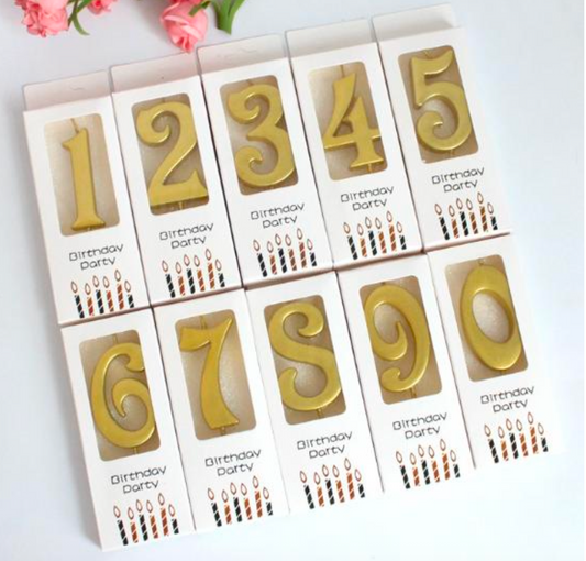 Gold Number Candle