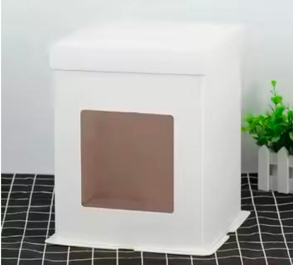 14 x14 x 13 inch White Cake Box with Window