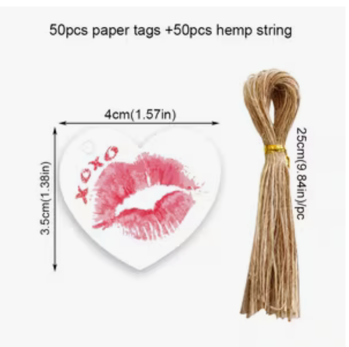 XOXO Valentines Tag with String