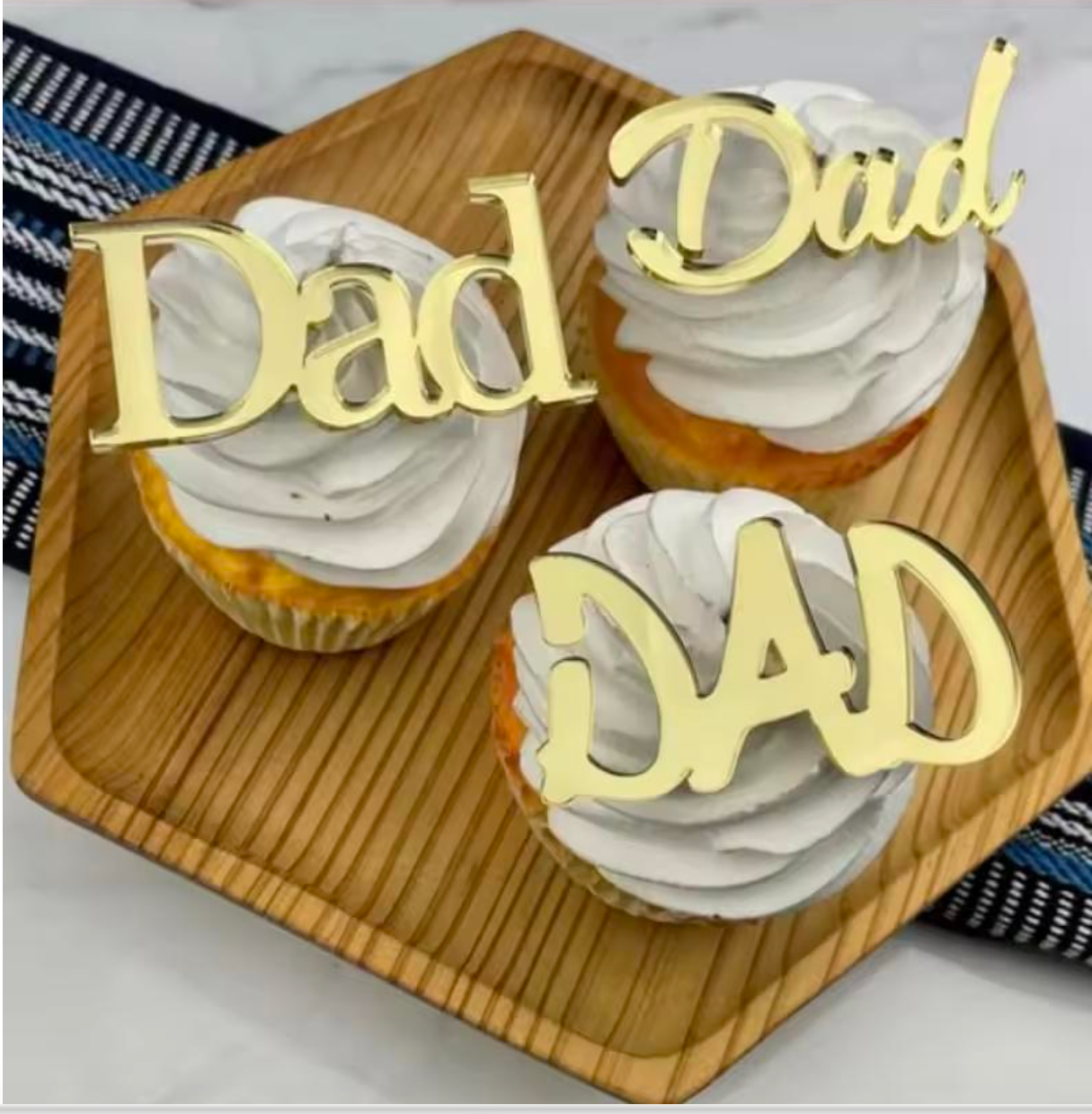 Dad Gold Cake Charm
