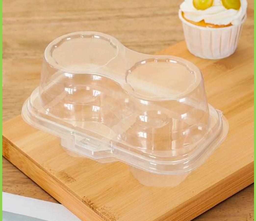2 Cavity Clear Cupcake Container