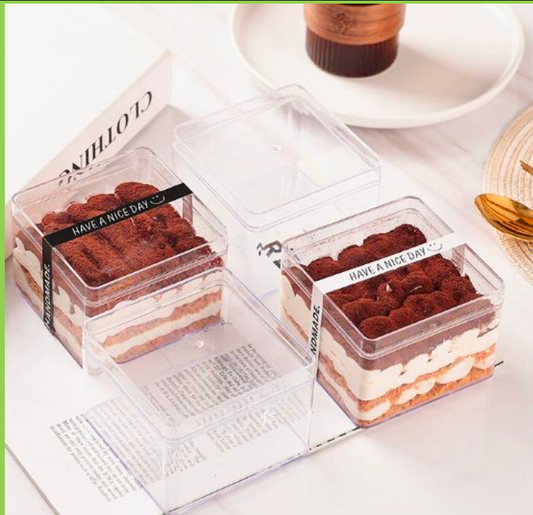 Transparent Dessert Box with Sticker