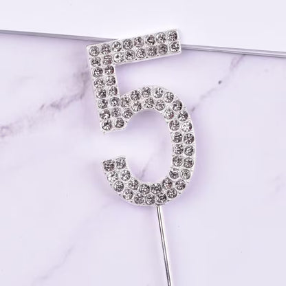 Rhinestone Number Cake Topper