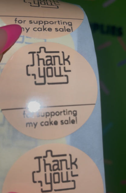 Cake Sale Stickers with Line