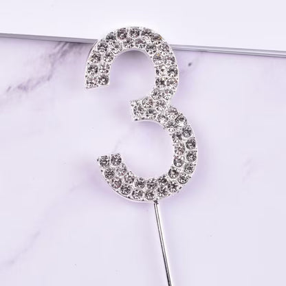 Rhinestone Number Cake Topper