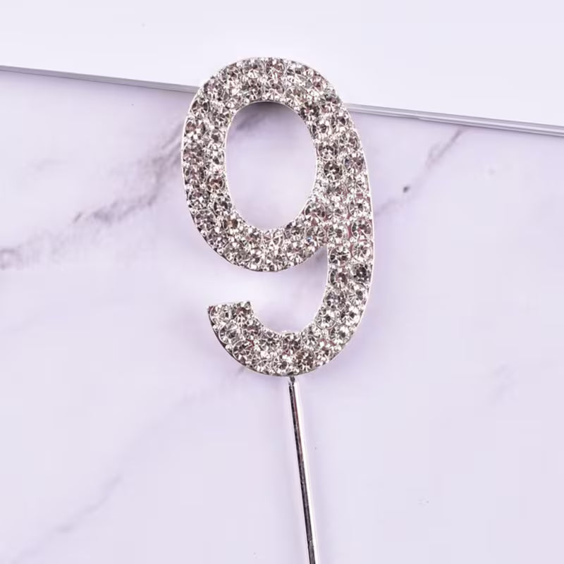 Rhinestone Number Cake Topper